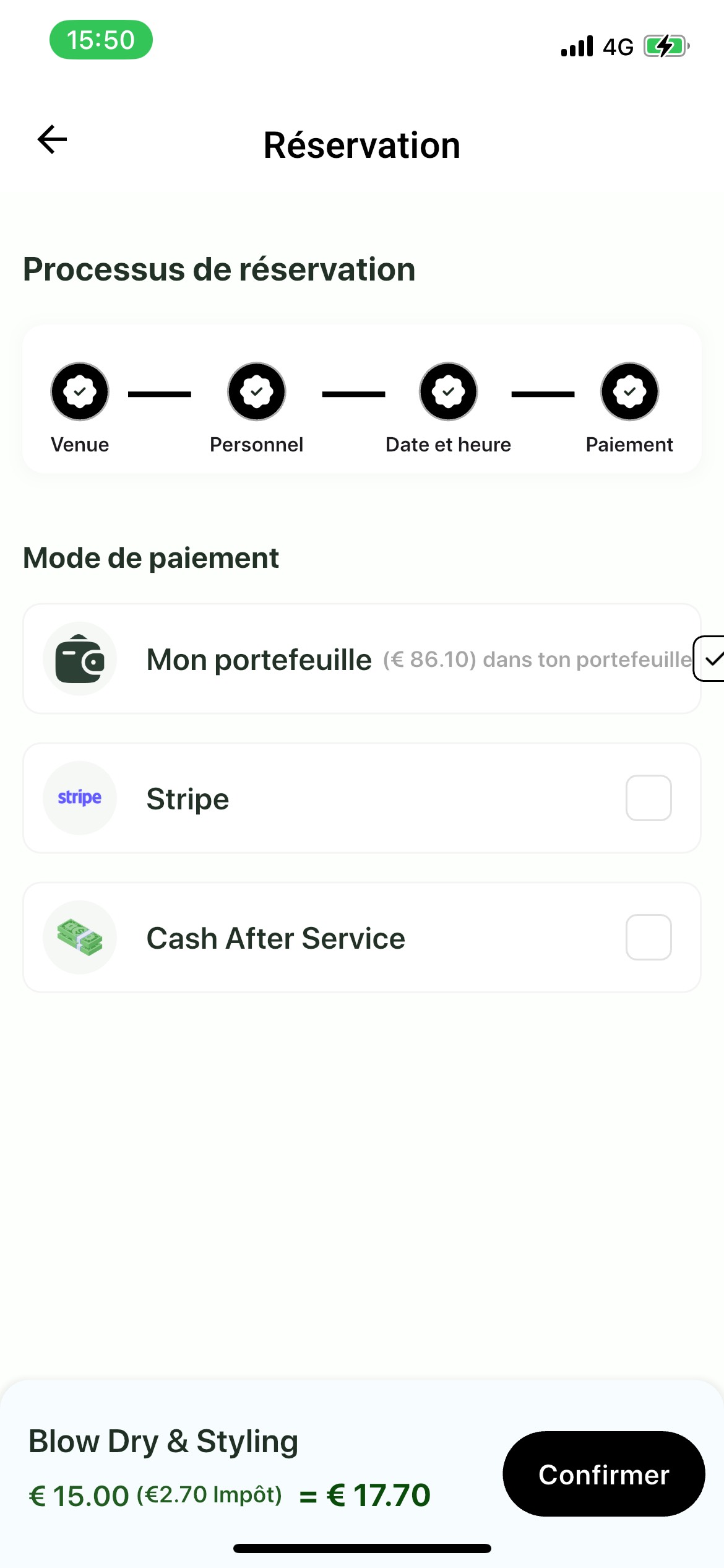 Payment Method Selection