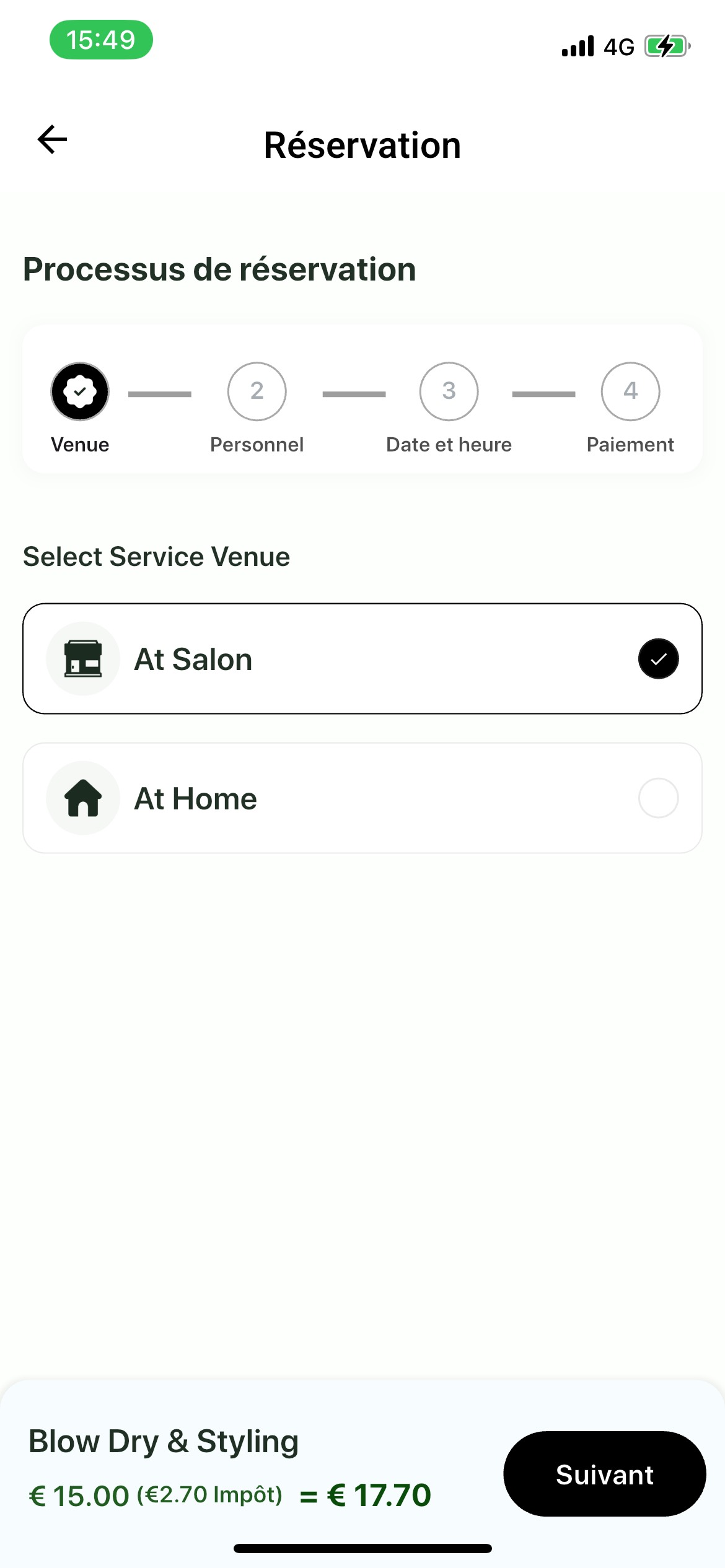 Service Venue Selection