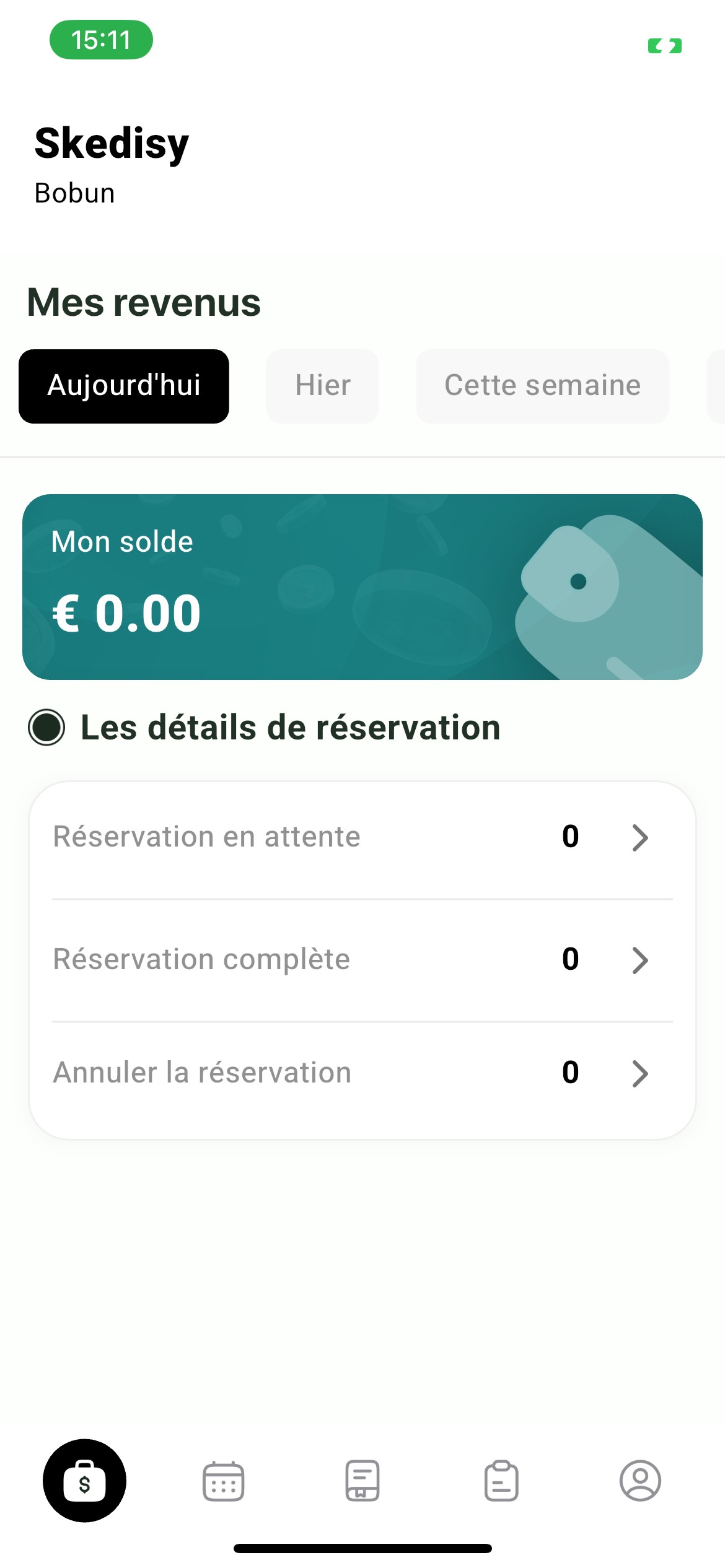 Skedisy Expert App My Revenue Screen